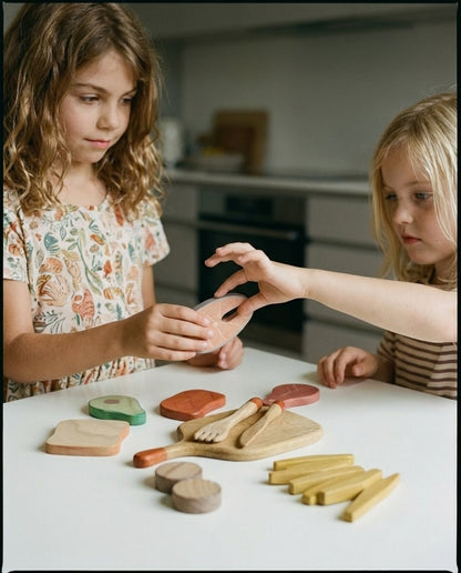 Wooden toy barbecue