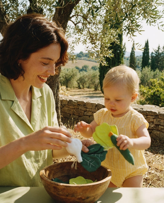 Juguete de tela "preparemos una ensalada"  (4 unidades)