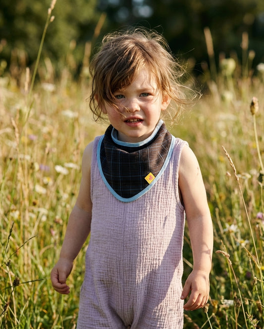 Babero bandana CAMELIA cuadros azules