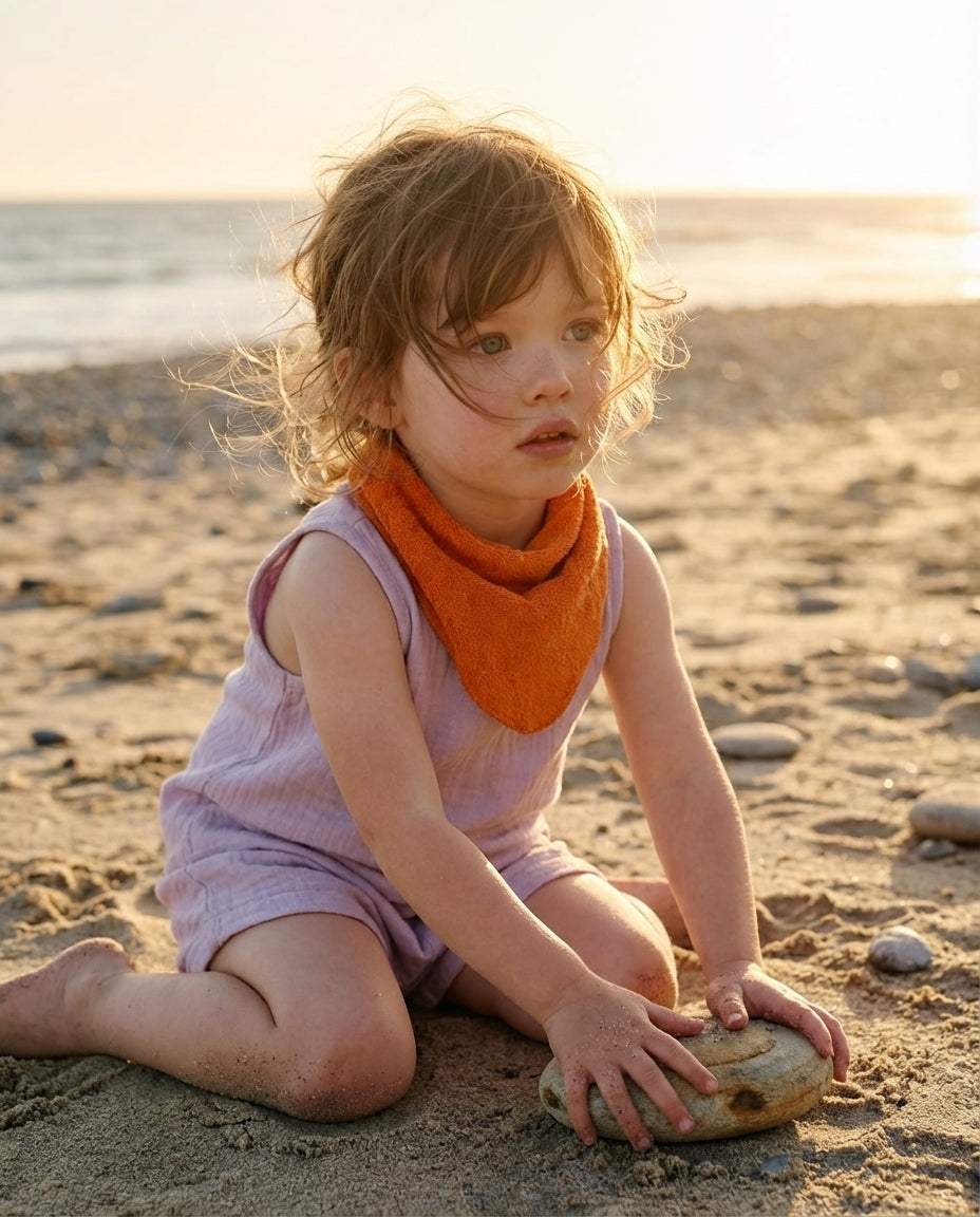 Cotton terry cloth bandana bib (available in 3 colors)