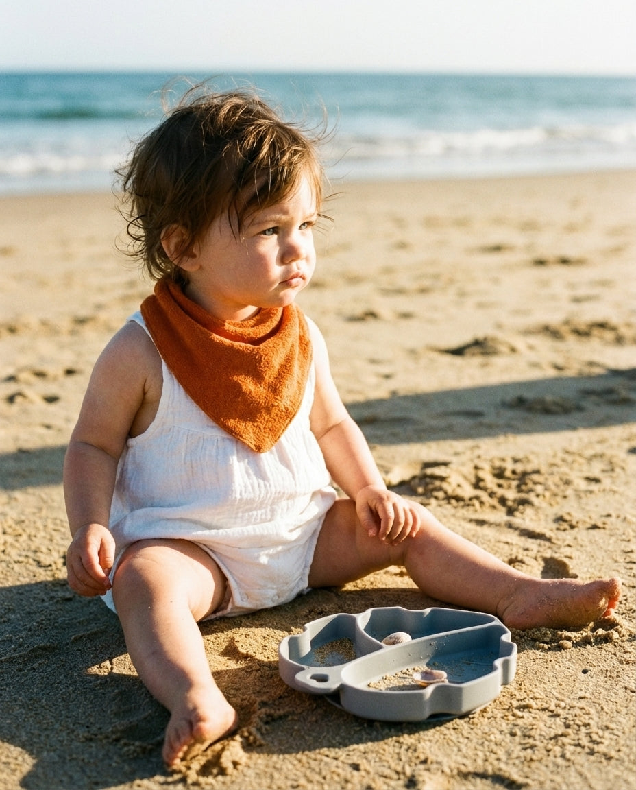 Cotton terry cloth bandana bib (available in 3 colors)