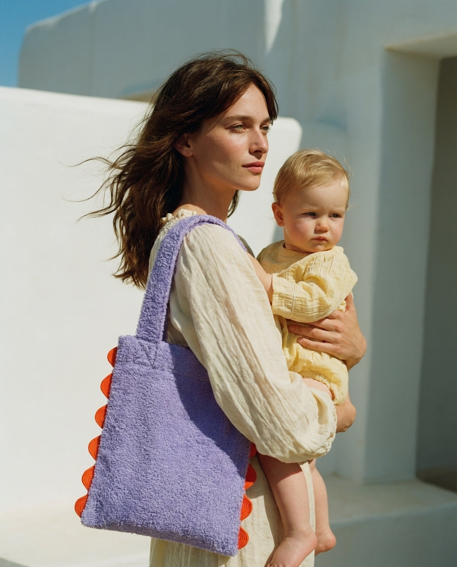 Bolso TEDDY lila · Versión mamá