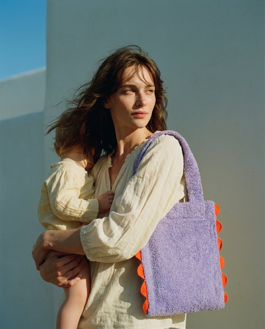Bolso TEDDY lila · Versión mamá