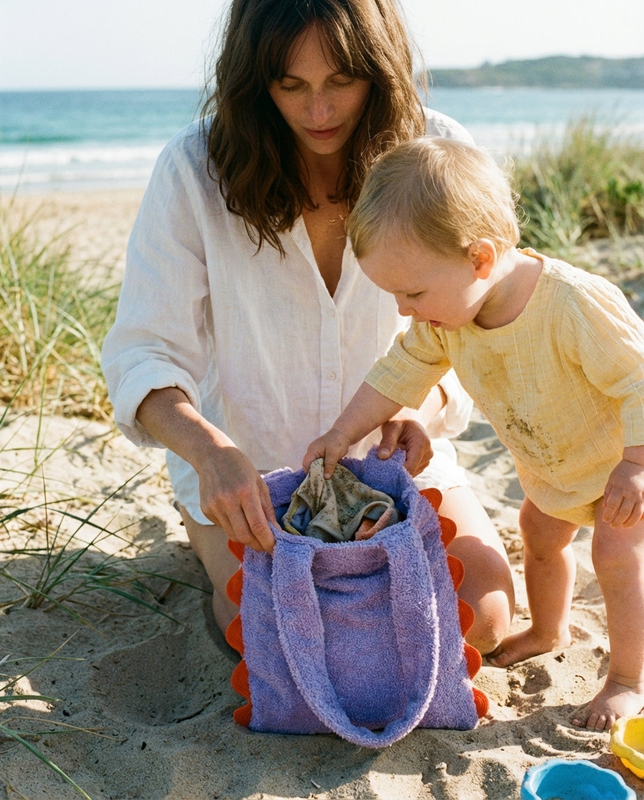 Bolso TEDDY lila · Versión mamá