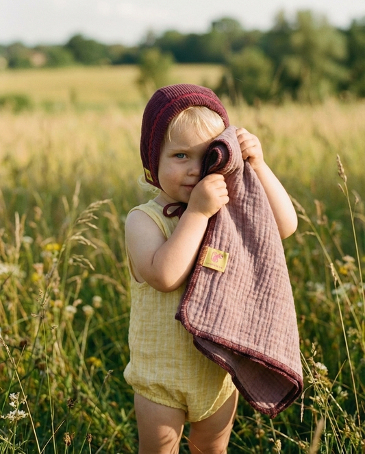 Muselina de algodón orgánico MALVA EMPOLVADO