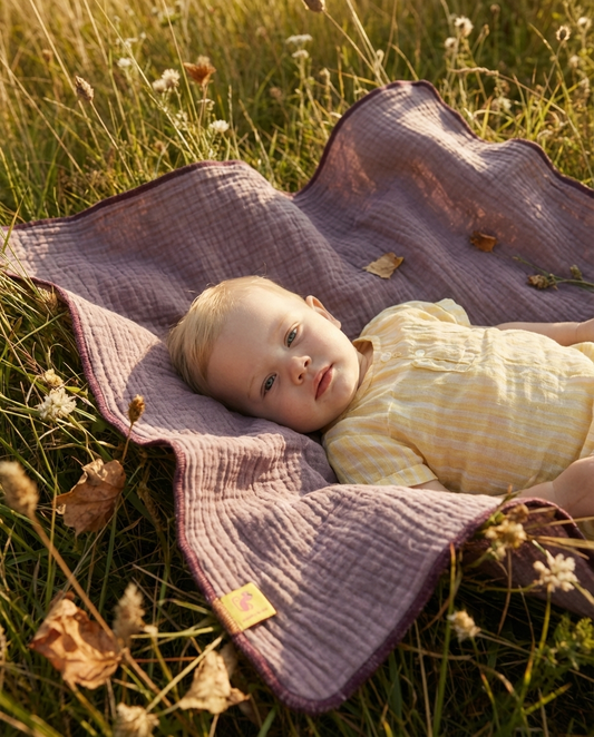 Muselina de algodón orgánico MALVA EMPOLVADO