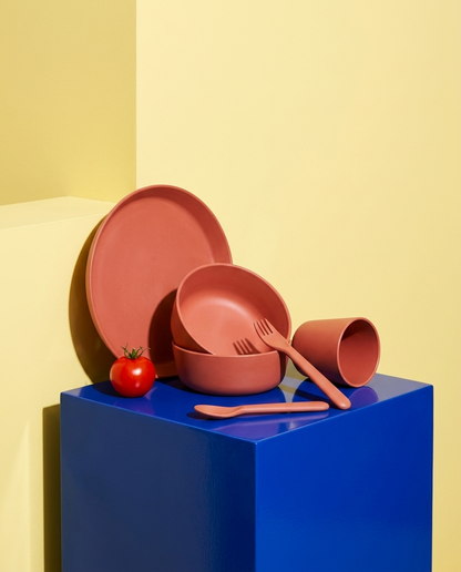 Vajilla de bambú (disponible en 5 colores)