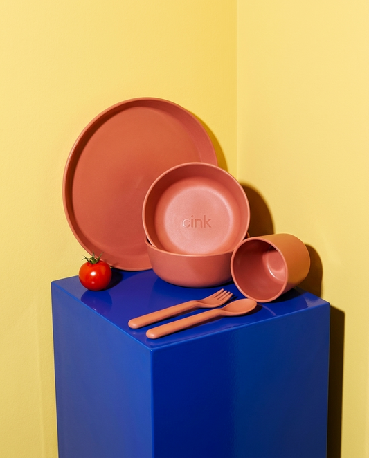 Vajilla de bambú (disponible en 5 colores)