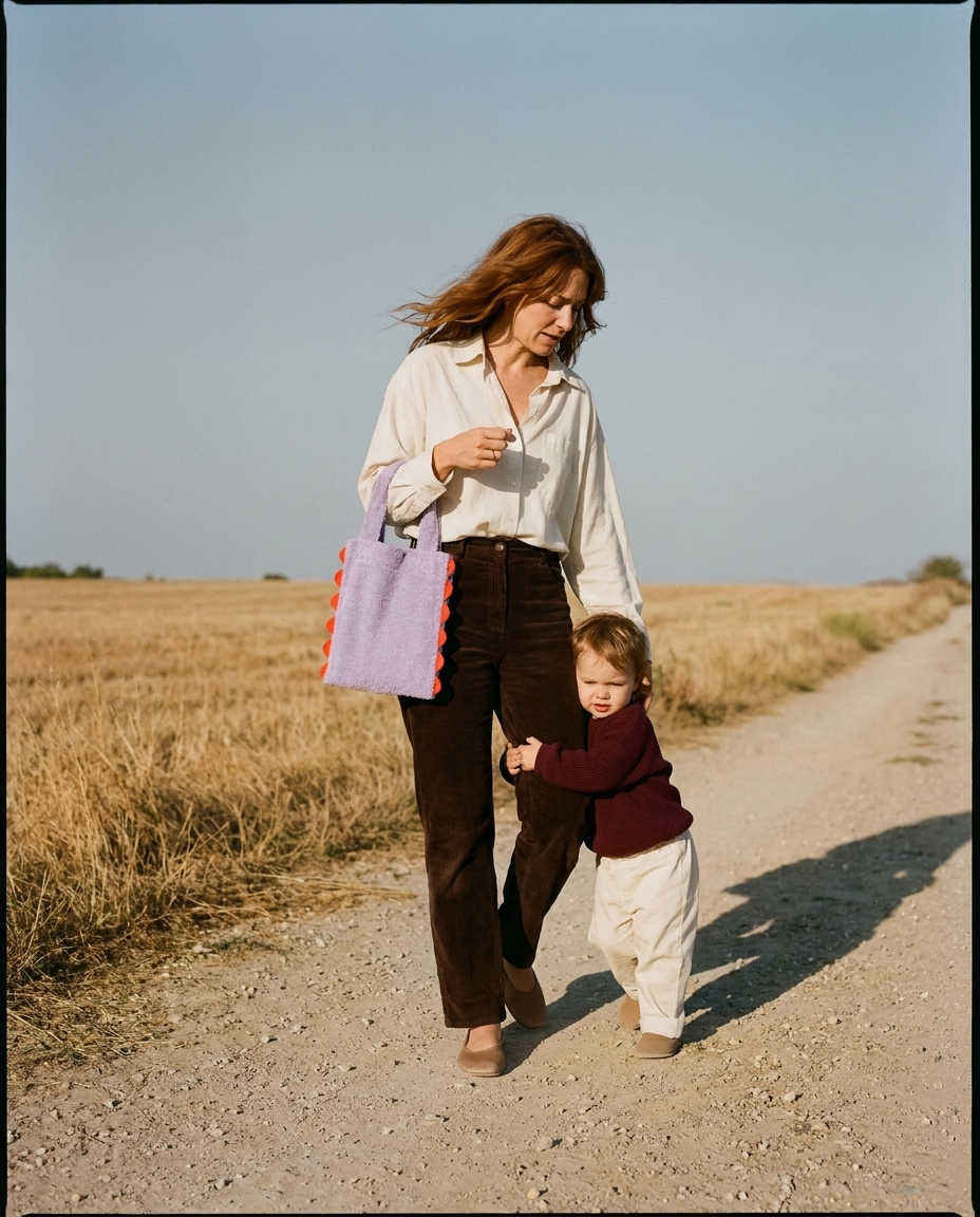 Bolso TEDDY lila · Versión mamá