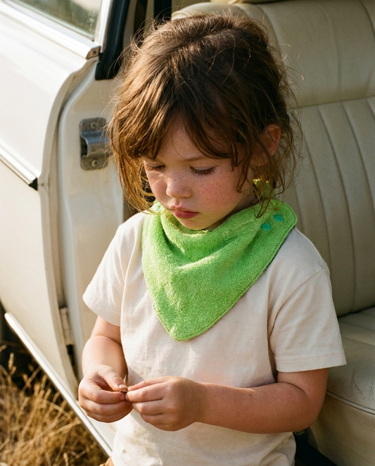 Babero bandana de rizo de algodón menta
