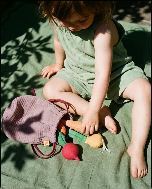 macadamia kids bolsa lino malva